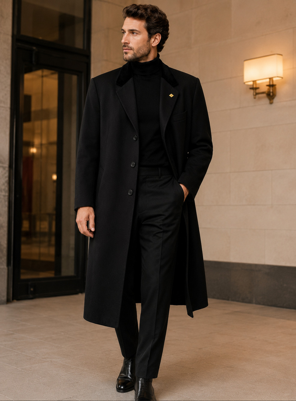 Vintage New Stacy Adams Mens Top Trench Long Coat Mob Timeless Old Money 90s
